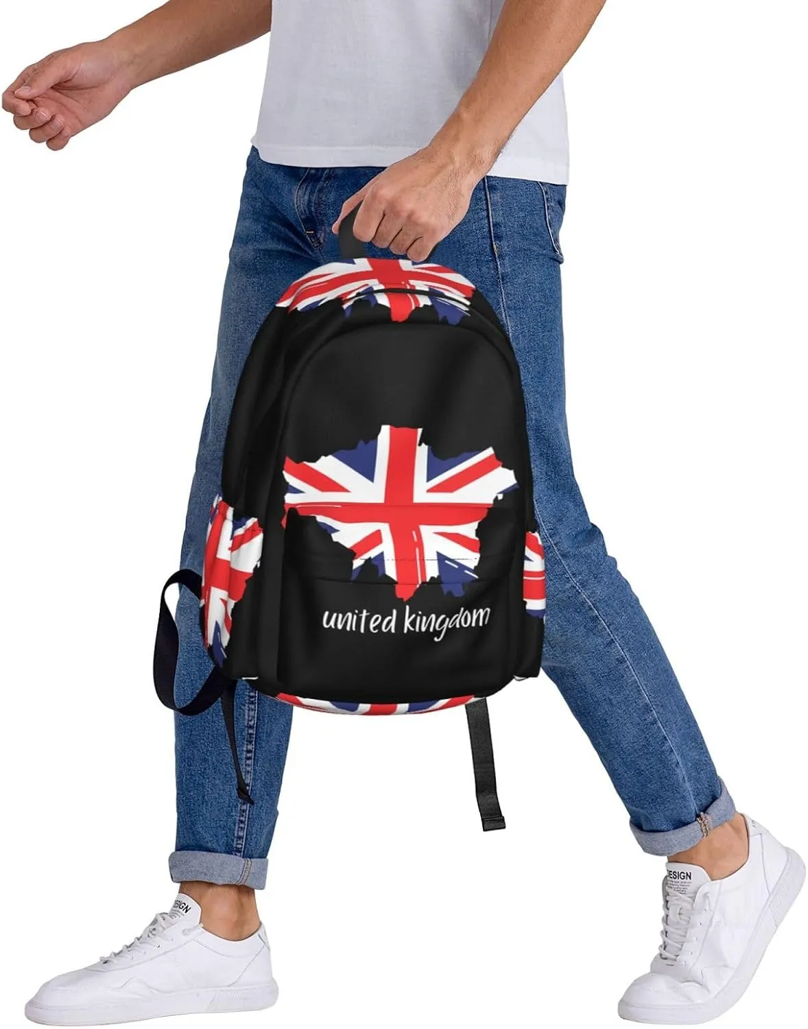 British England UK English Flag Backpack Large Capacity Backpack Lightweight Double Shoulder Bag For Women Men Travel