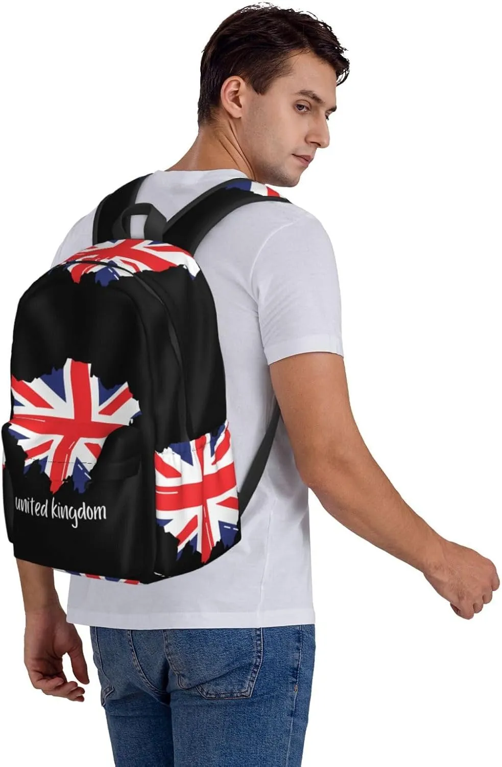 British England UK English Flag Backpack Large Capacity Backpack Lightweight Double Shoulder Bag For Women Men Travel