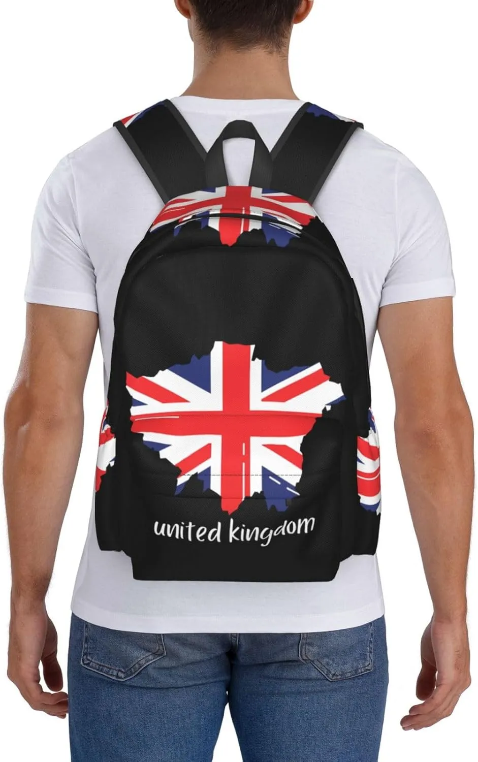 British England UK English Flag Backpack Large Capacity Backpack Lightweight Double Shoulder Bag For Women Men Travel