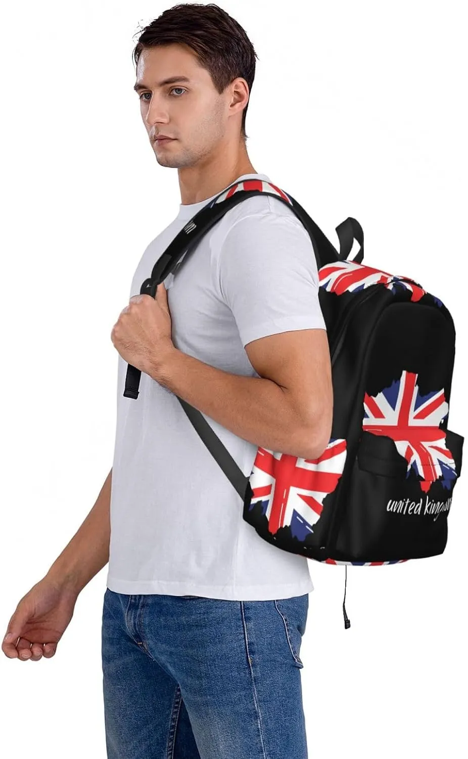 British England UK English Flag Backpack Large Capacity Backpack Lightweight Double Shoulder Bag For Women Men Travel