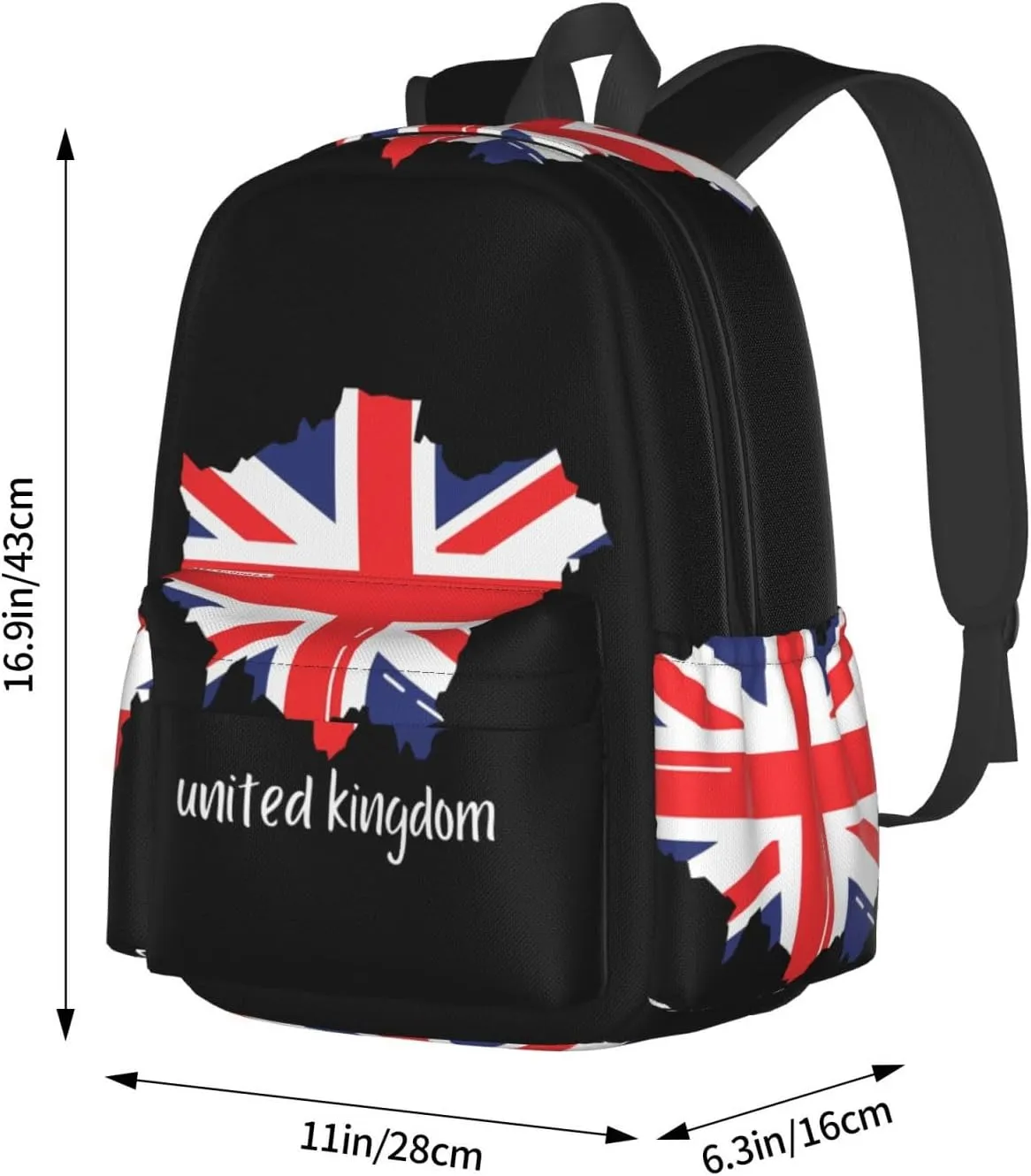 British England UK English Flag Backpack Large Capacity Backpack Lightweight Double Shoulder Bag For Women Men Travel