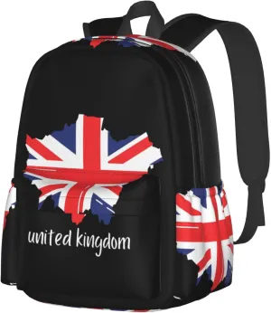 British England UK English Flag Backpack Large Capacity Backpack Lightweight Double Shoulder Bag For Women Men Travel