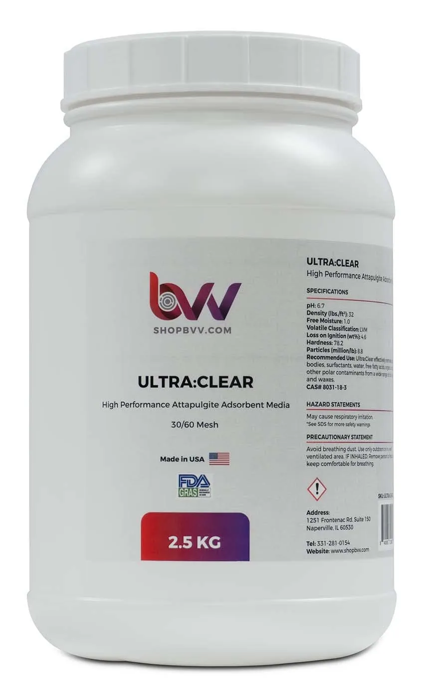 BVV Ultra Clear Granular High Performance Bentonite for Bleaching & Decolorizing-4 x 50lb. Bags