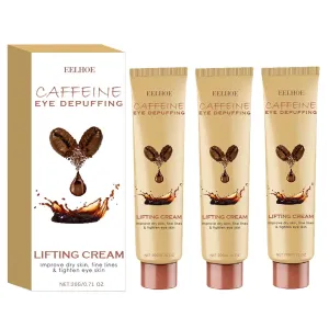 Caffeine Eye Depuffing Lifting Cream, Eye Lift Cream Firming/Tightening Skin Instant for Women, Reduce Puffiness, Wrinkles, Dark Circles, Crows Feet and Under Eyes Bags (3)