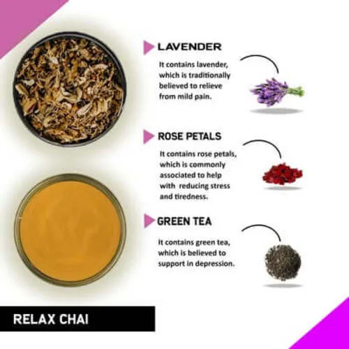 Calm Relax Tea - Helps with Anxiety, Stress and Depression - Relax Chai