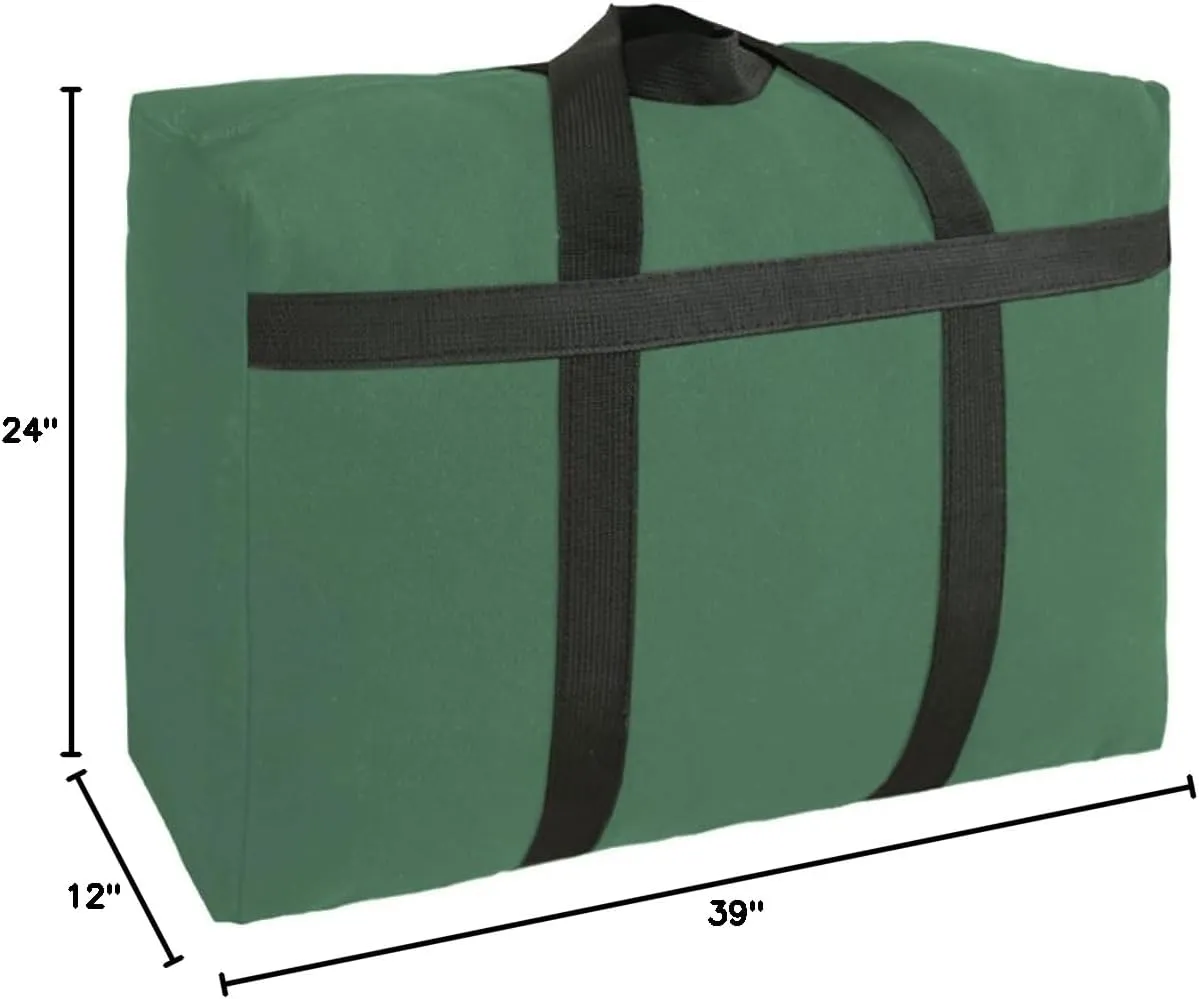 Canvas Extra Large Storage Bags Duffle Bags Organizer Bags for Space Saving Moving Storage (180L, Green)