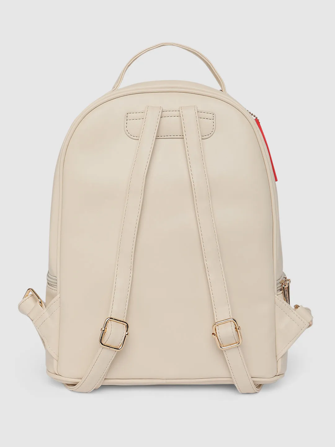 Caprese Emily In Paris Printed Medium Off White Backpack