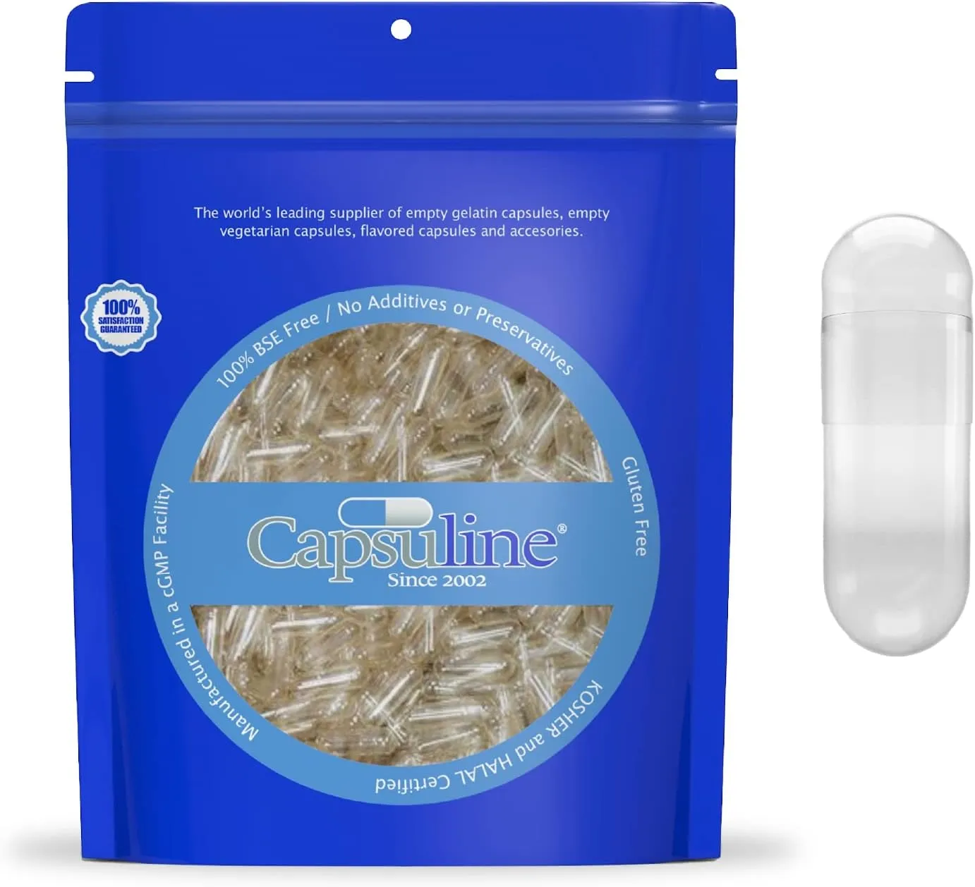 Capsuline, Size 0 Separated Capsules - 5,000 Count Clear Vegetarian Empty Capsules Separated in Bags - Empty Capsules - for DIY Supplement Filling