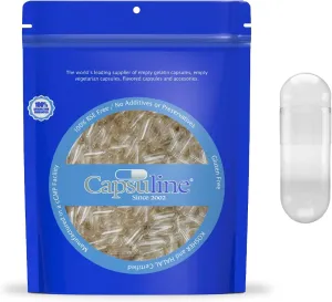 Capsuline, Size 0 Separated Capsules - 5,000 Count Clear Vegetarian Empty Capsules Separated in Bags - Empty Capsules - for DIY Supplement Filling