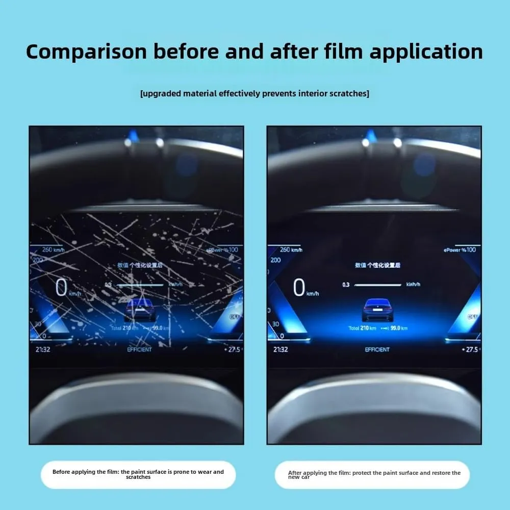 Car Interior Film Dashboard Piano Board Shift Center Console Anti-Scratch Transparent TPU Protection Film Accessories，for Ford Equator Sport 2022-2023 (GPS Navigation Film)