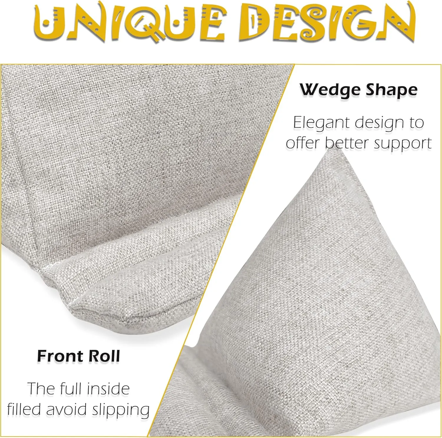 Cell Phone Holder for Bed, Phone Stand Bean Bags Soft Fabric Pillows Portable for Travel Universal for All Smartphones, Mini Tablets iPads, Natural
