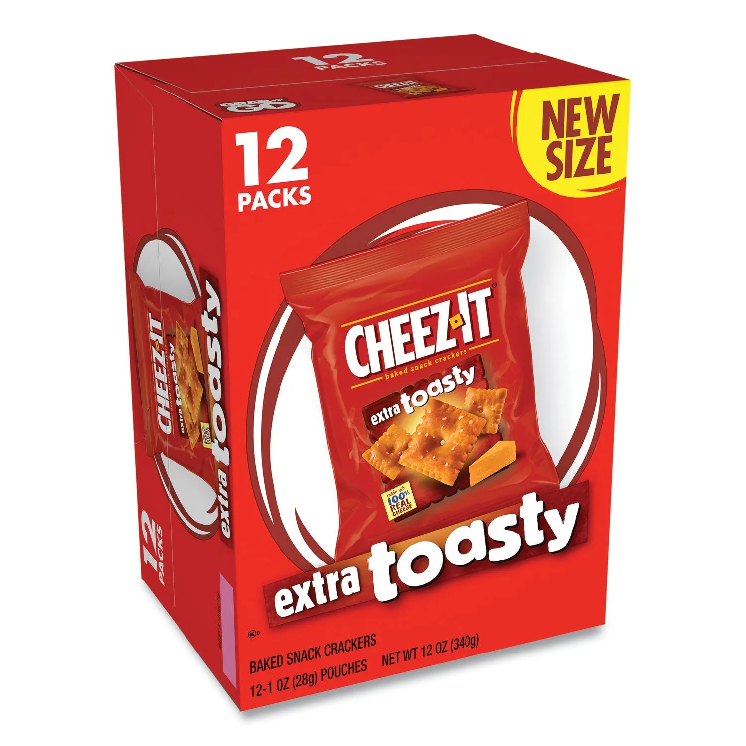 Cheez-It® Baked Snack Crackers, Extra Toasty Crackers, 1 Oz Bag, 12/box