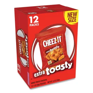 Cheez-It® Baked Snack Crackers, Extra Toasty Crackers, 1 Oz Bag, 12/box