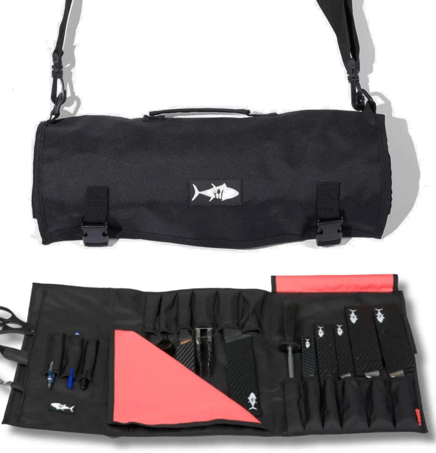 Chef Knife Roll Bag – Premium Nylon Chef Knife Bag for Professionals, Culinary Students & Home Cooks – Secure Storage & Portable Design for Chef Knives & Accessories (Black)