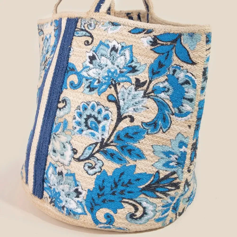 Chelsey Vibrant Blue Floral Print Tote Bag