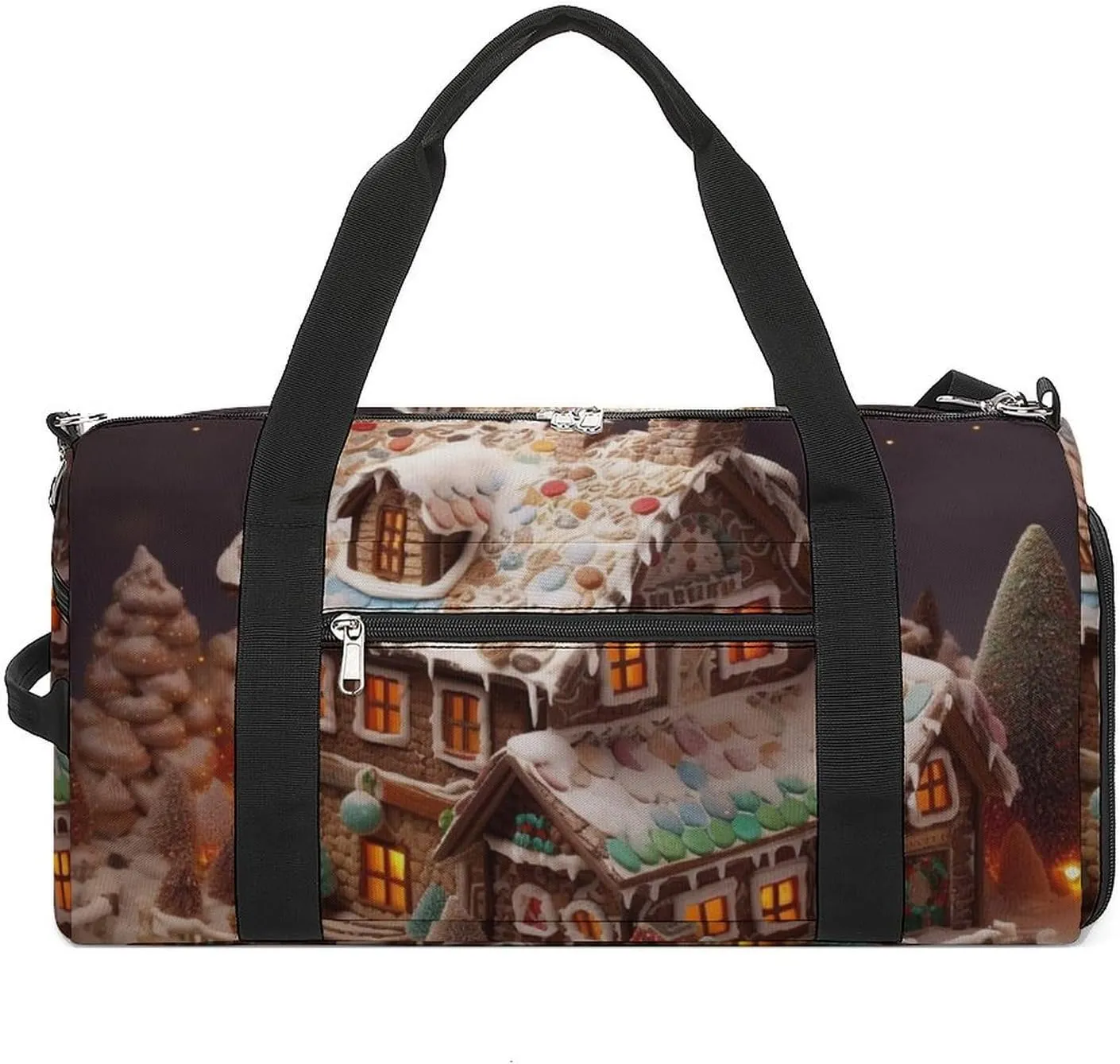 Christmas Village House Gym Bag Sport Gym Tote Bag Lightweight Duffle Bag Carry On Weekender Bags for Women Men