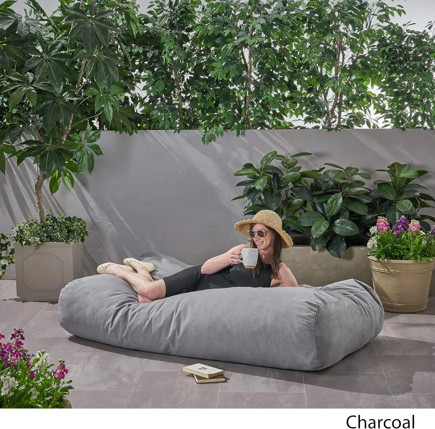 Christopher Knight Home 6 Foot Bean Bag, Charcoal, Small