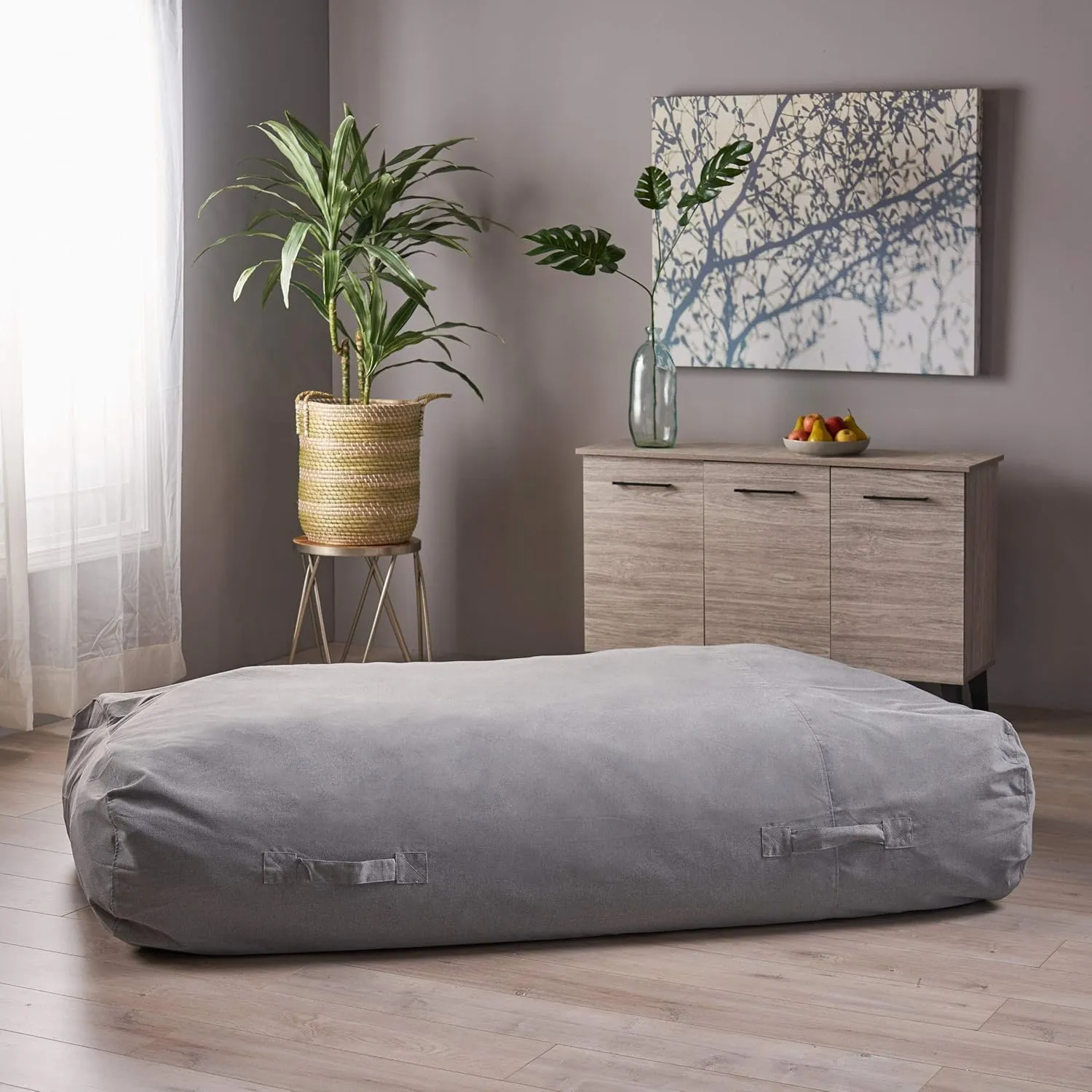 Christopher Knight Home Judith Indoor Water Resistant 6'x3' Lounger Bean Bag, Charcoal
