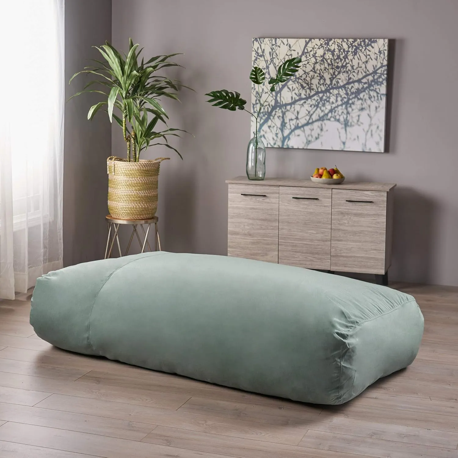 Christopher Knight Home Judith Indoor Water Resistant 6'x3' Lounger Bean Bag, Teal, Small
