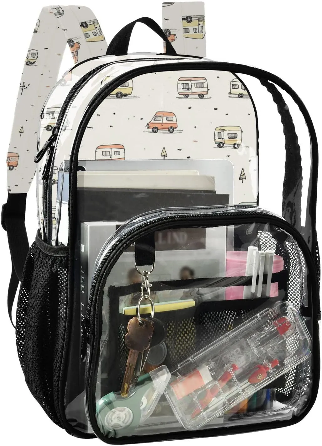 Clear Backpack For School Kids Clear Backpacks For School For Teen Girls See Through Heavy Duty Backpack Camper Caravan Car
