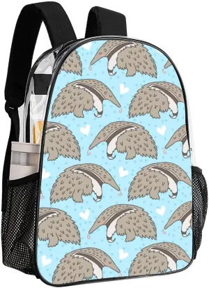 Clear Backpack for Stadium Events Concert Cute Cartoon Anteater Waterproof Heavy Duty for Adult Women Men Summer Clear Transparent Bag for Sport Event Work