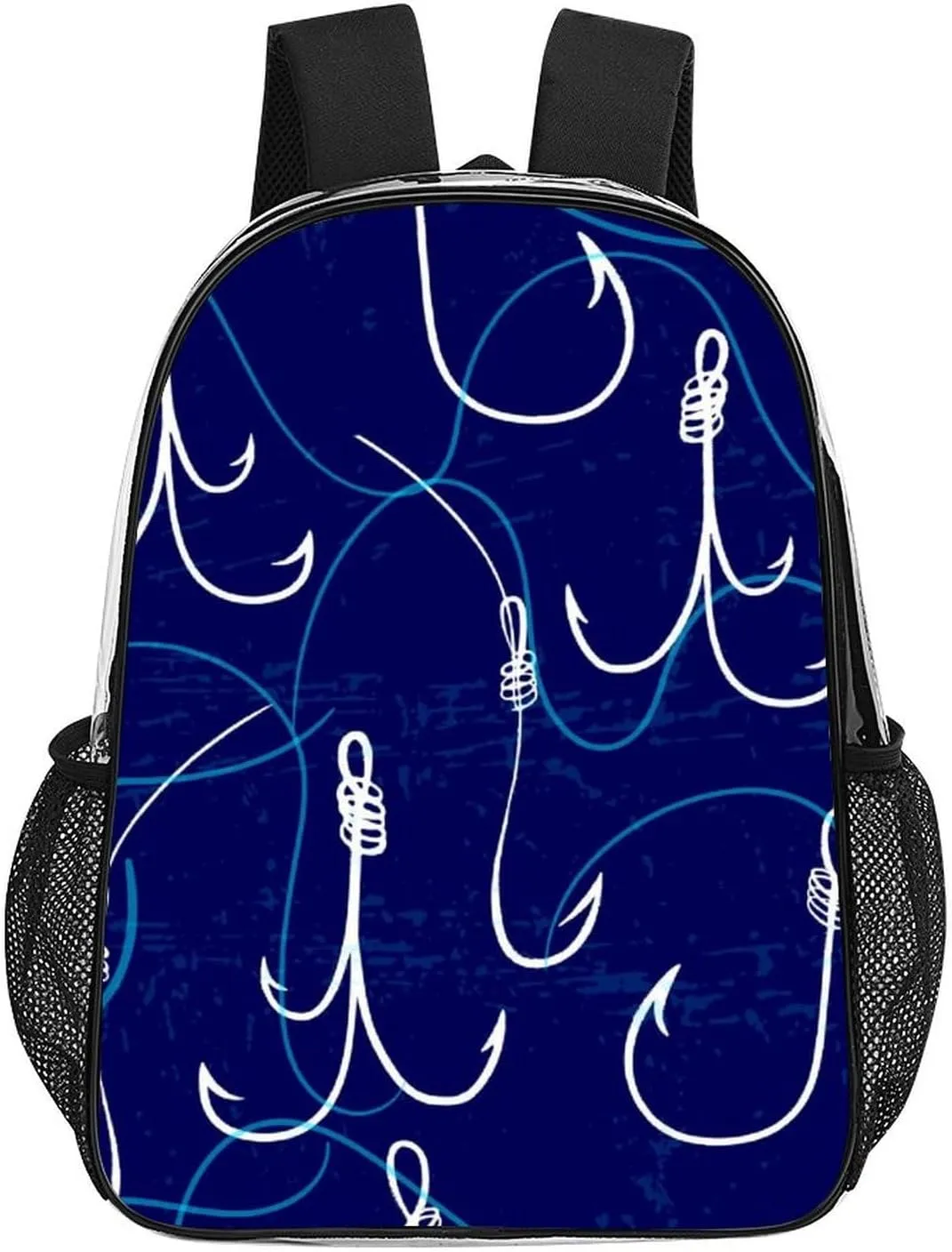 Clear Backpack for Stadium Events Concert Summer Fishing Hooks Waterproof Heavy Duty for Adult Women Men Clear Transparent Bag for Sport Event Work