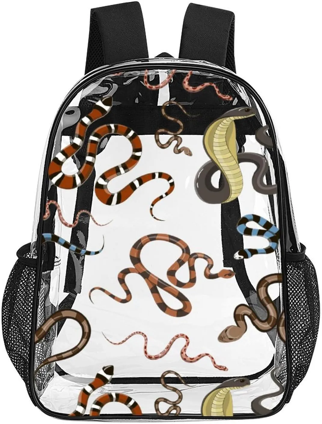 Clear Backpack Heavy Duty Funny Summer Snake 16 Inch for Stadium Events Concert Travel Work Sport Hiking Waterproof Sturdy Transparent Bag for Men Women