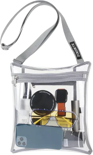Clear Bag Crossbody Purse Bag Stadium Approved Clear Concert Purse Shoulder Bag with Inner Pocket 5 Cool Stickers