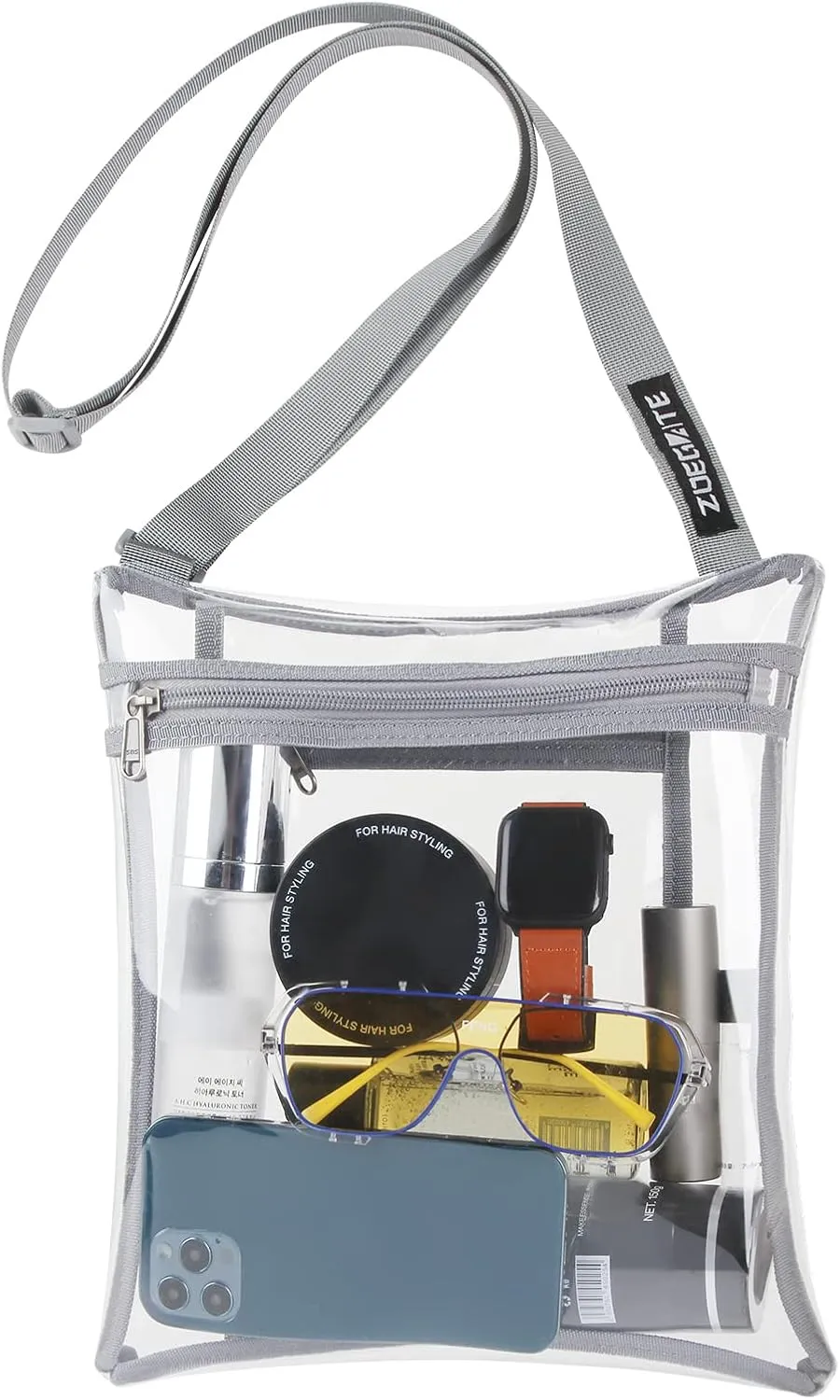 Clear Bag Crossbody Purse Bag Stadium Approved Clear Concert Purse Shoulder Bag with Inner Pocket 5 Cool Stickers
