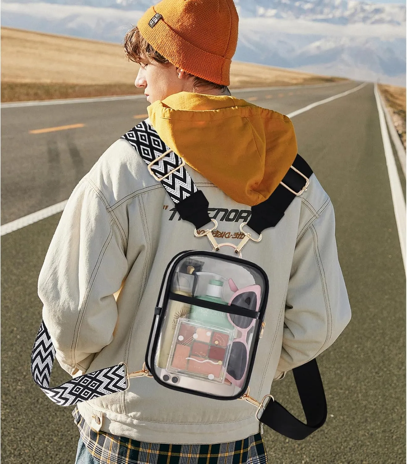 Clear Bag for Stadium Events Approved Concerts Outdoors See Through Sports Fan Handbags & Purses