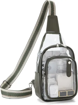 Clear Bag for Stadium Events, Clear Purses For Women Stadium Crossbody Clear Fanny pack For Women Concert Bag