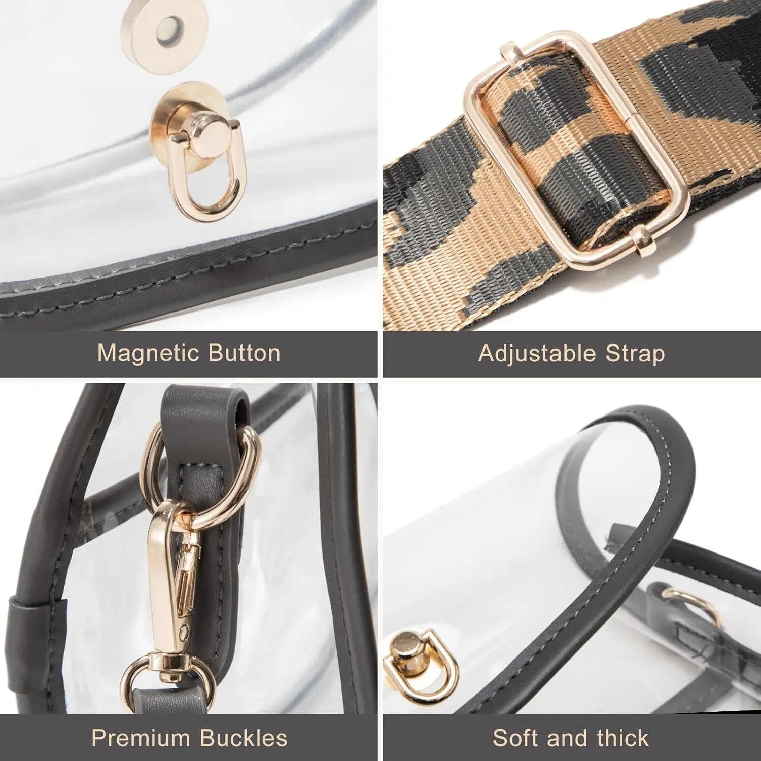 Clear Crossbody Bag Stadium Approved for Women，clear Bags for Stadium Events,clear Purse for Concerts