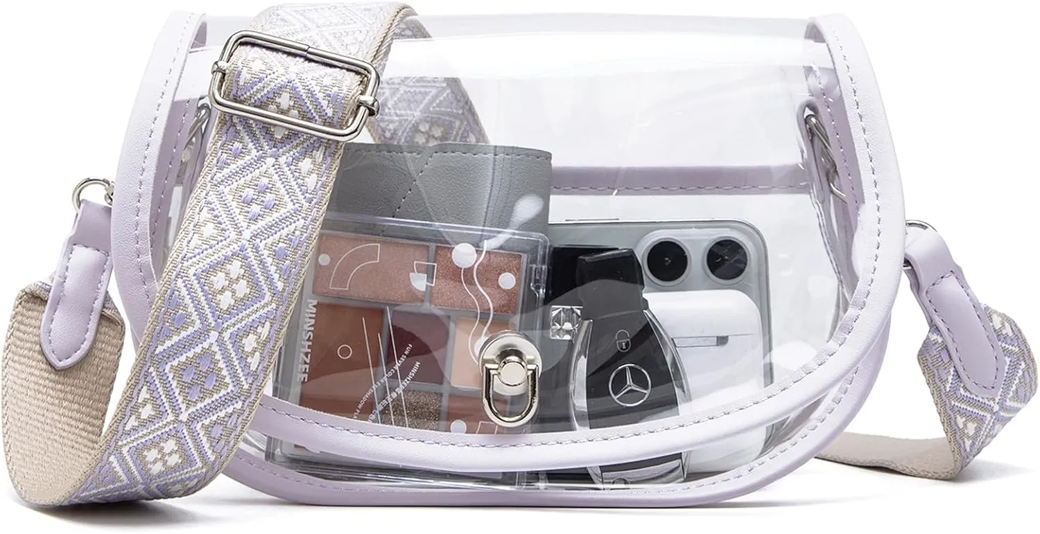 Clear Crossbody Bag Stadium Approved for Women，clear Bags for Stadium Events,clear Purse for Concerts