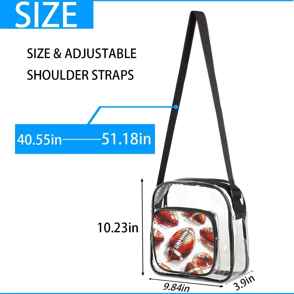 Clear Crossbody Purse Bag Clear Messenger Shoulder Bags See Through Transparent Purse