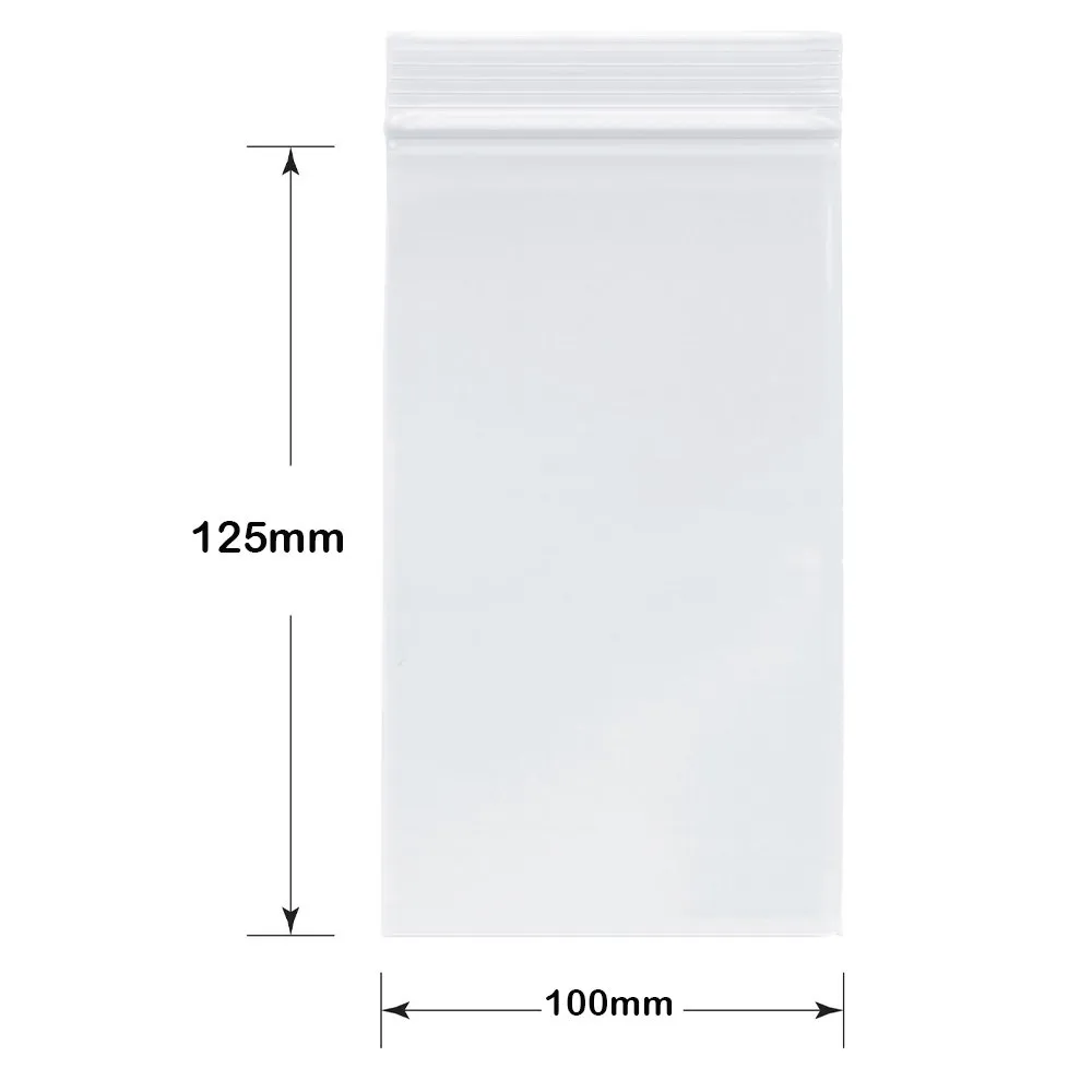 Clear LDPE Resealable Bags - 125mm x 100mm