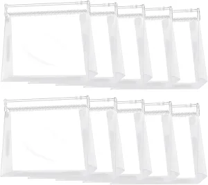 Clear Makeup Bag 10 Pieces Large Organizer Pouches PVC Transparent Waterproof Reusable Cosmetic Bags with Zipper for Women Men Girls Travel Toiletry Gift Bag Set for Makeup and Accessories