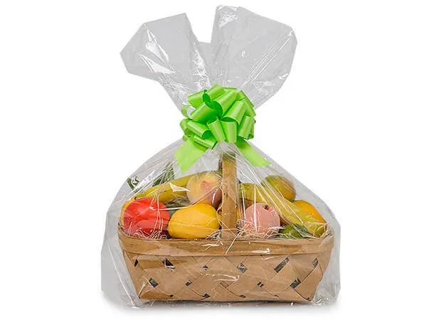 Clear Poly Basket Wrap Bags: Clear / 25 Pack / Small 13x17.5x4"