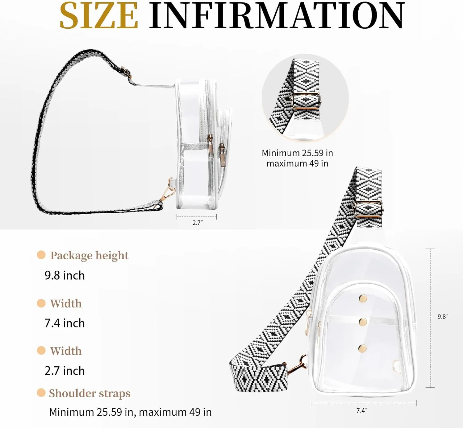 Clear Sling Bag for Stadium Events, Crossbody Bag for Women - Stadium Approved