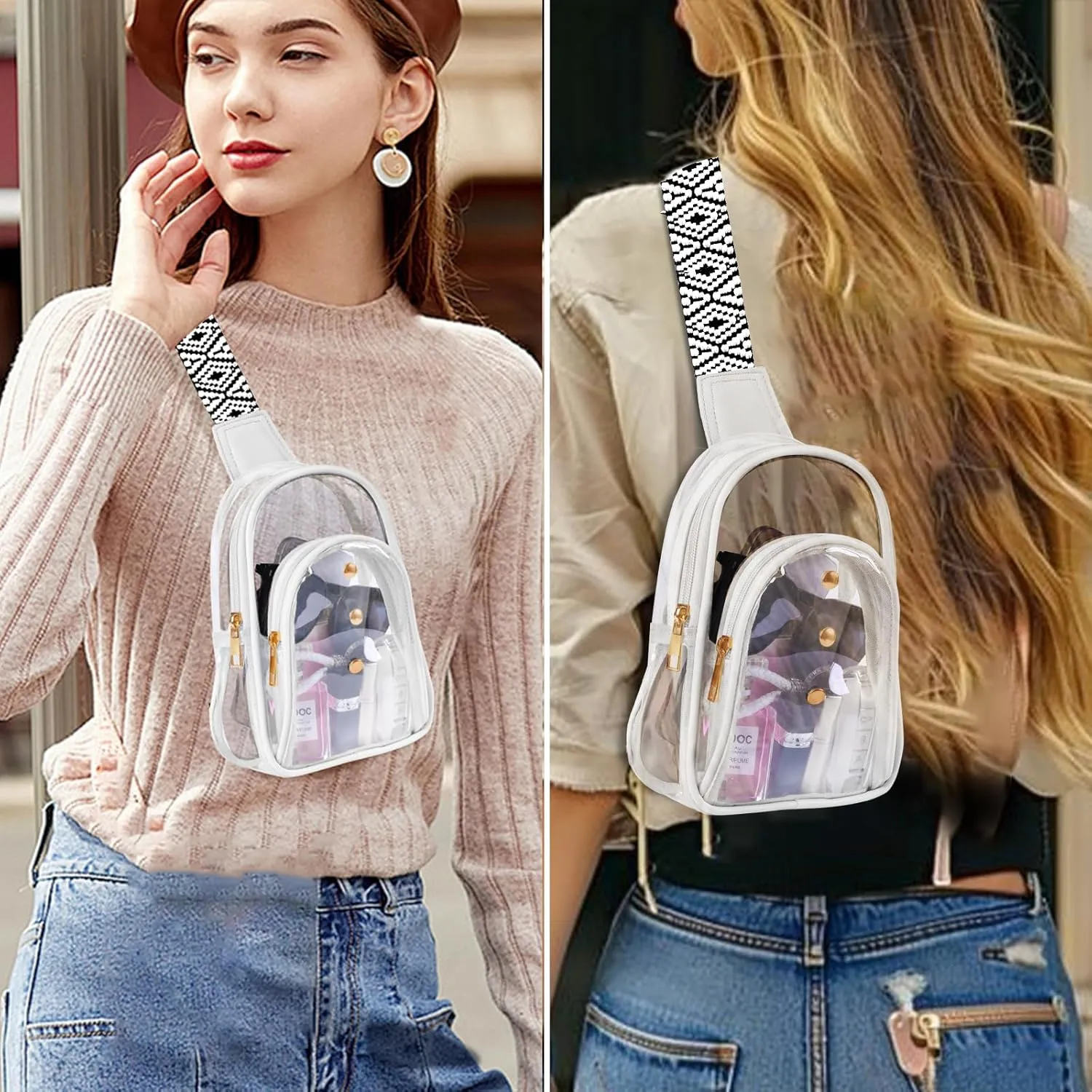 Clear Sling Bag for Stadium Events, Crossbody Bag for Women - Stadium Approved