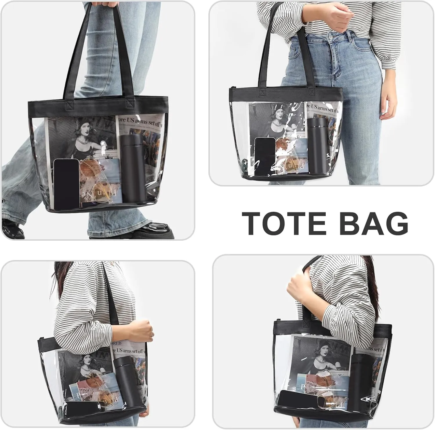 Clear Tote Bag Stadium Approved 12x6x12 12x12x6 Clear Bag for Stadium Events 12 x6 x12 Transparent Purse 12 x 6 x 12