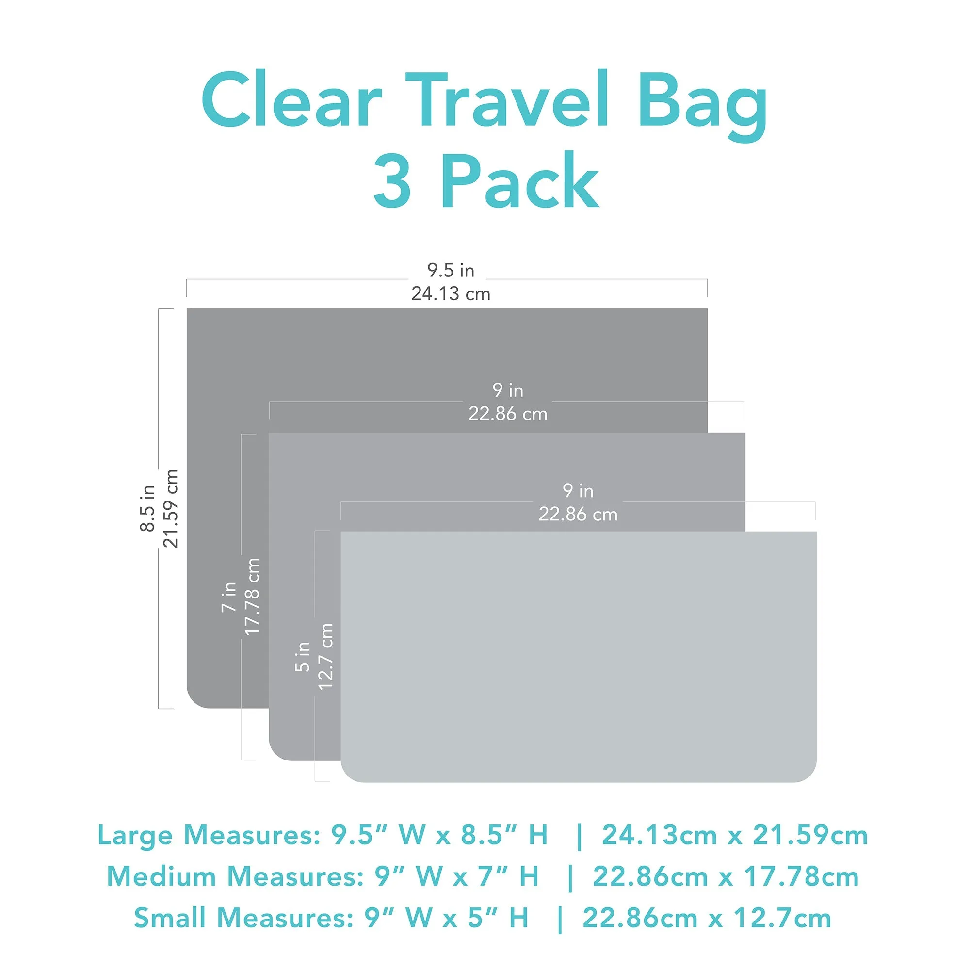 Clear Travel Bag 3 Pack: Starry Cactus