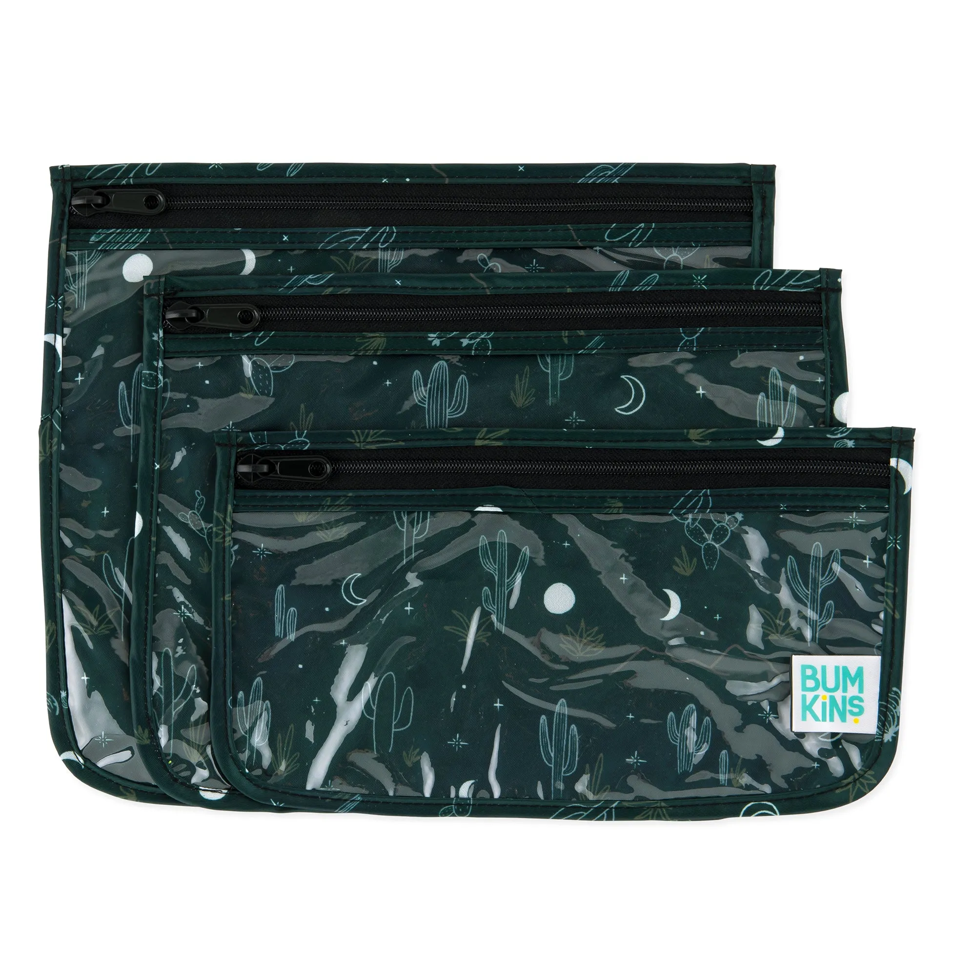 Clear Travel Bag 3 Pack: Starry Cactus