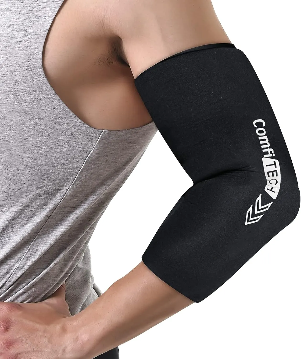 Comfitech Elbow Ice Pack Wrap and Tennis Golfers Sleeve for Arm and Calf, Large