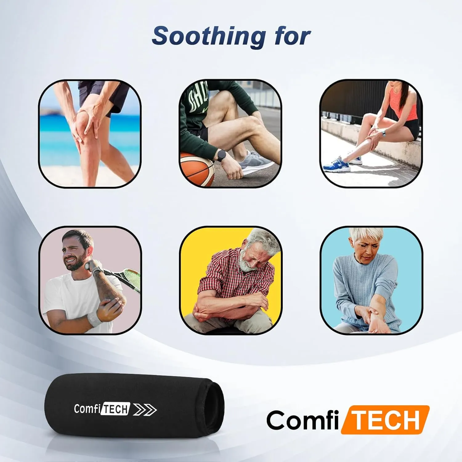 Comfitech Elbow Ice Pack Wrap and Tennis Golfers Sleeve for Arm and Calf, Large