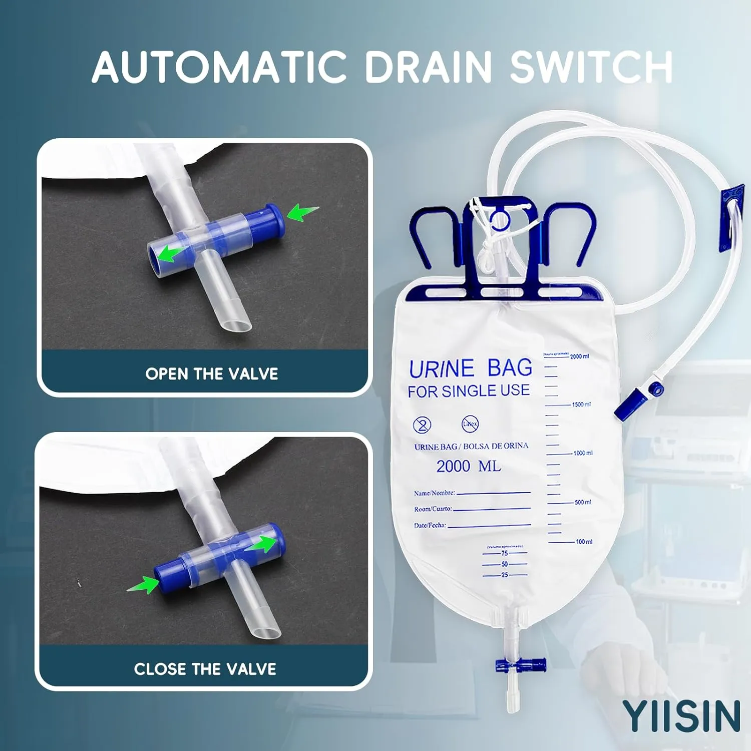 Condom Catheter External Self Sealing Set for Men,20pcs Latex Sets,1pcs 2000ml Catheter Bags,2pcs 1000ml Leg Urine Drainage Bags,5pcs Catheter Stabilization Device,1Tapes(0.98inch/25mm/Small Size)
