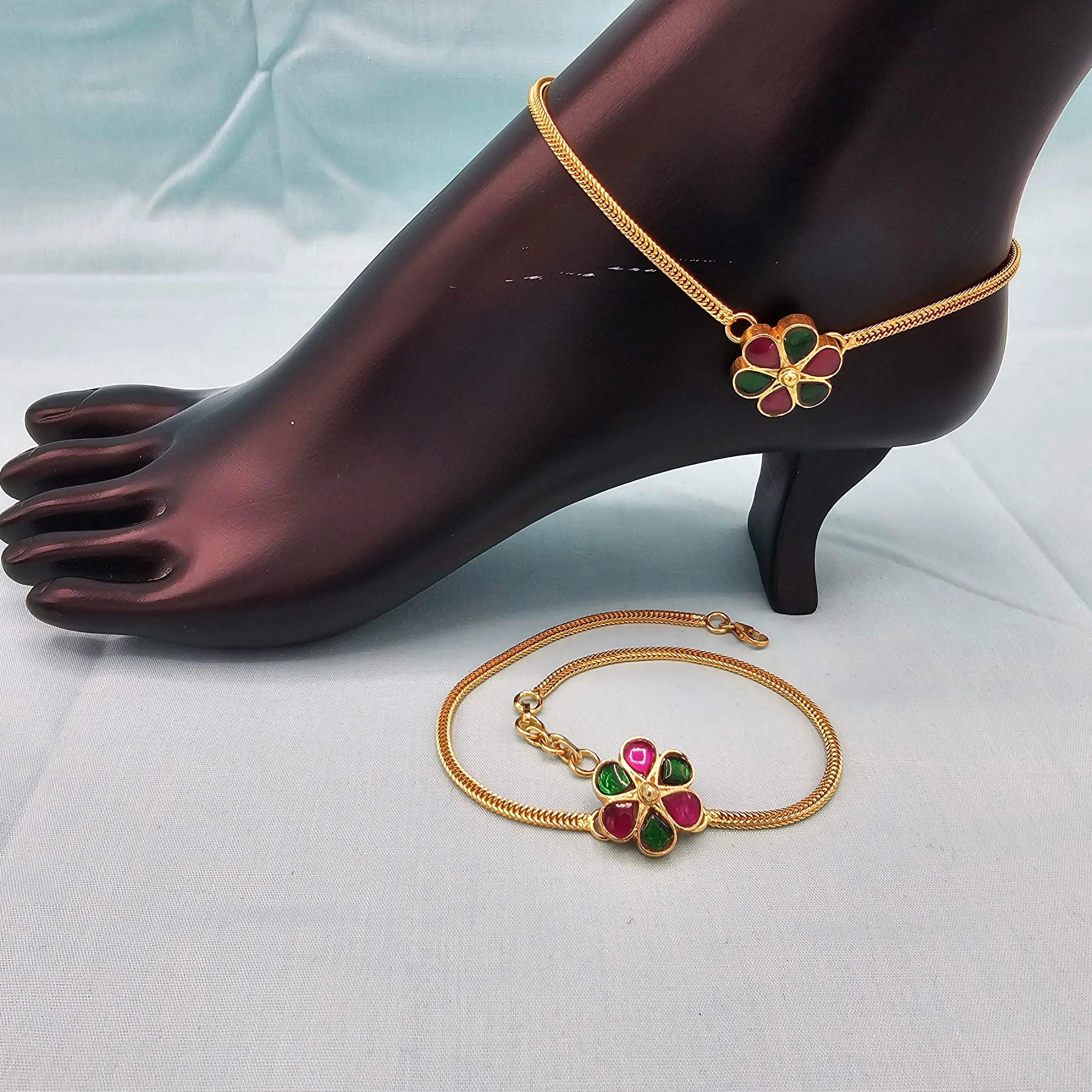 Contemporary Kundan anklets