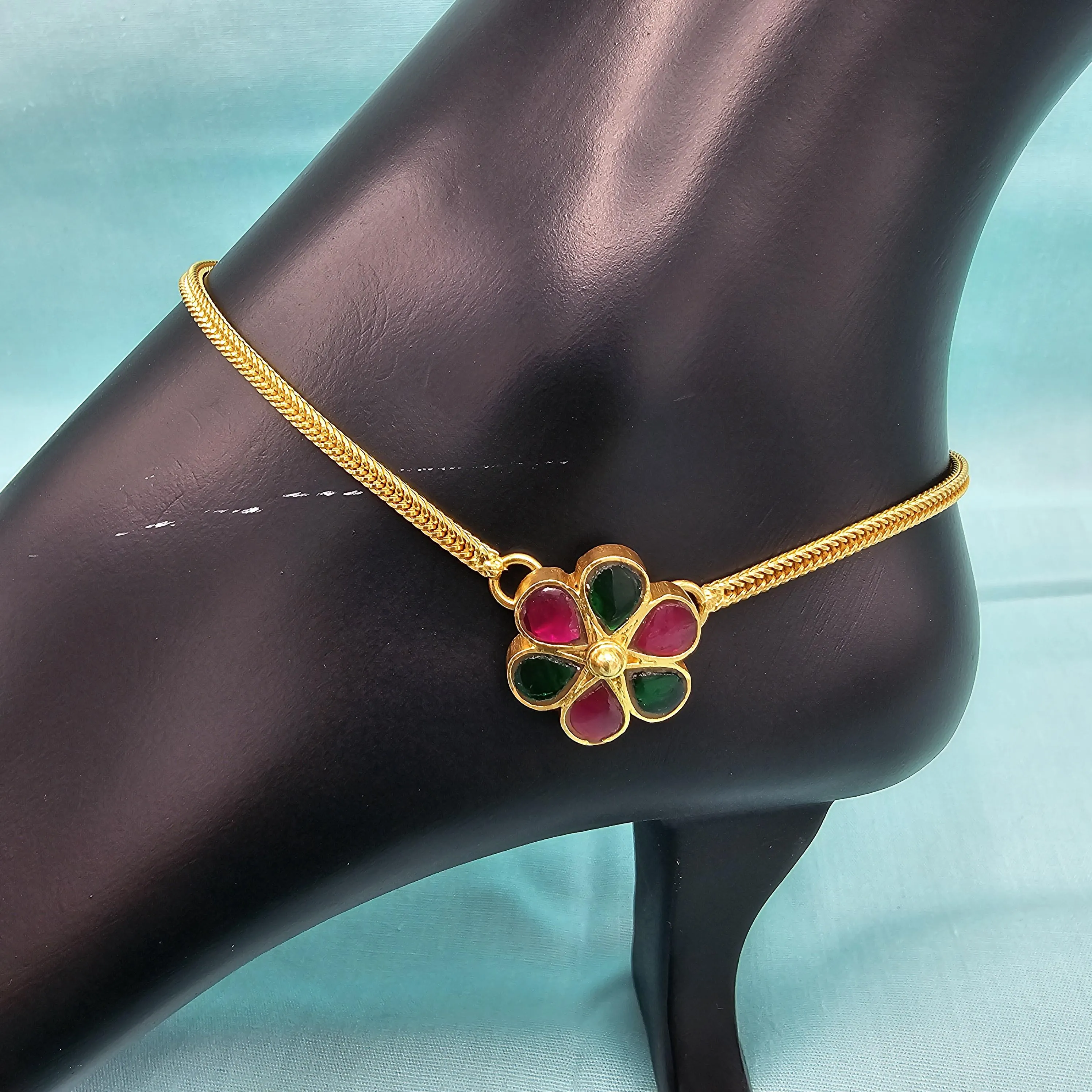 Contemporary Kundan anklets