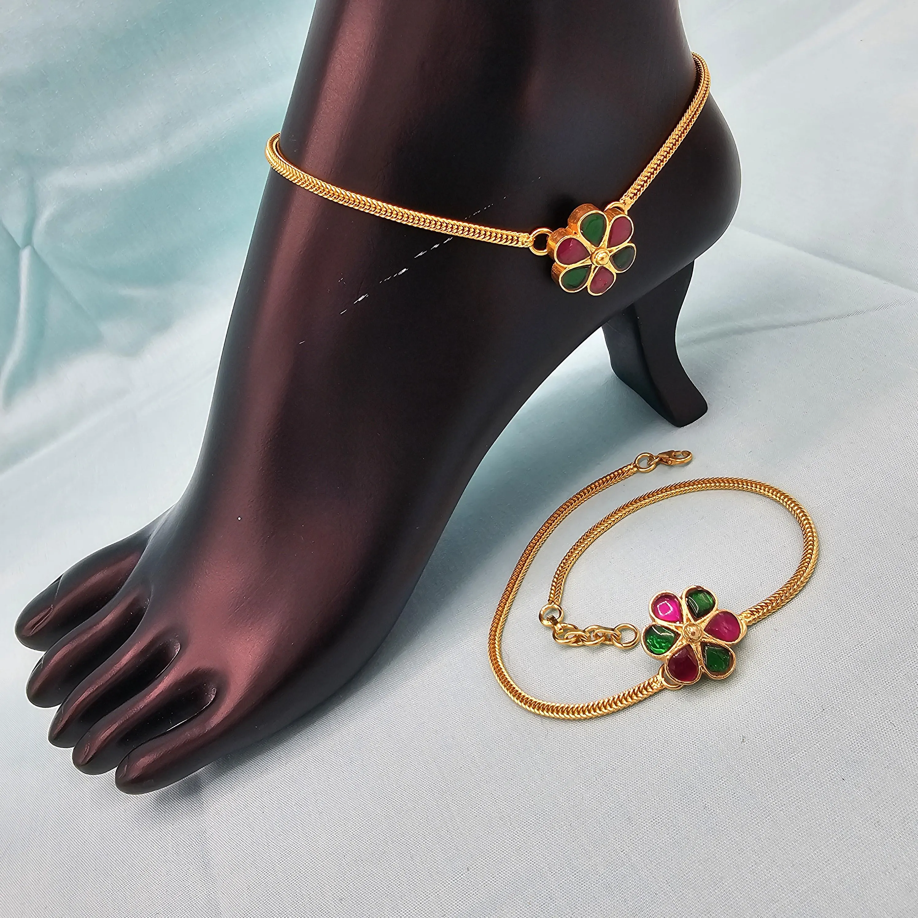Contemporary Kundan anklets