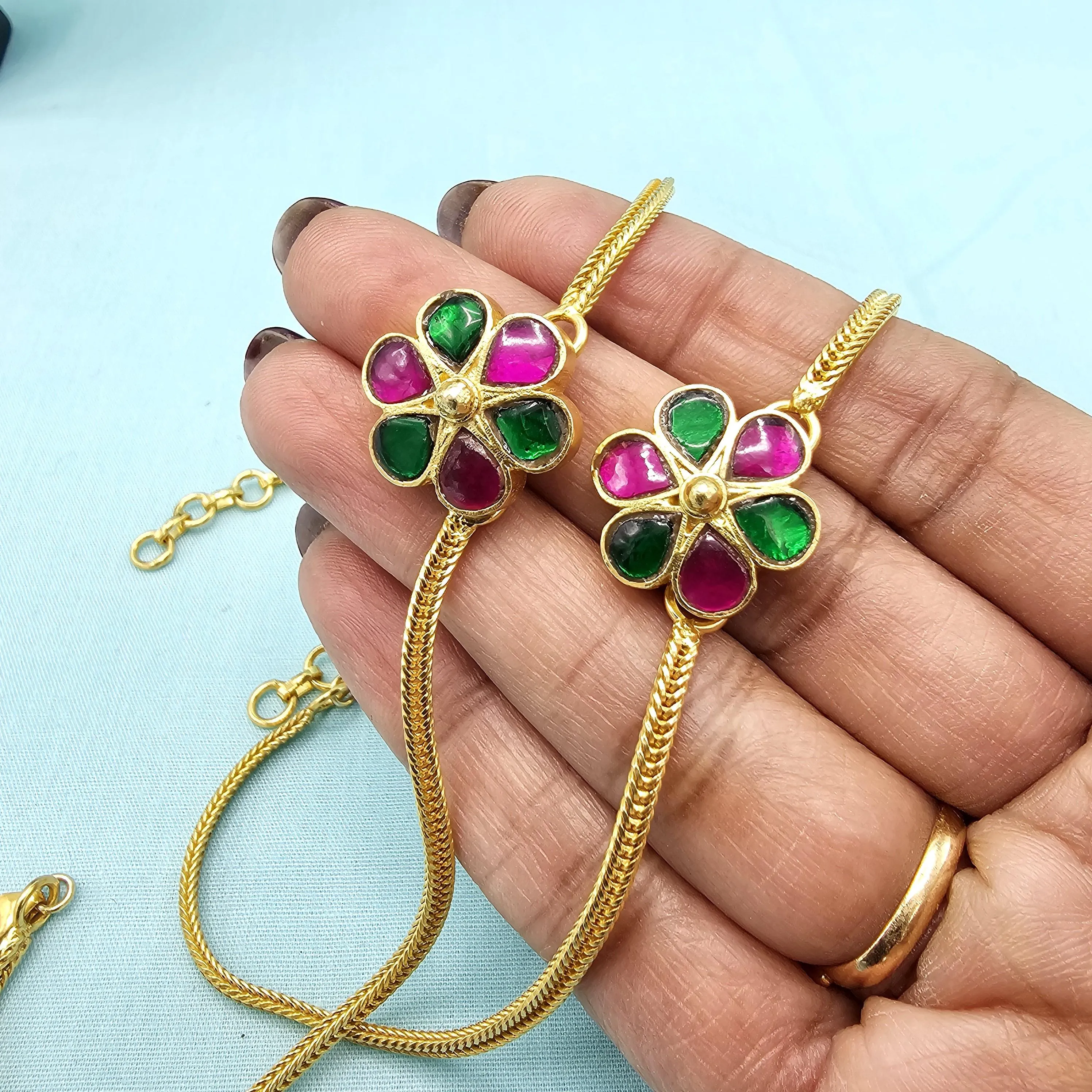 Contemporary Kundan anklets