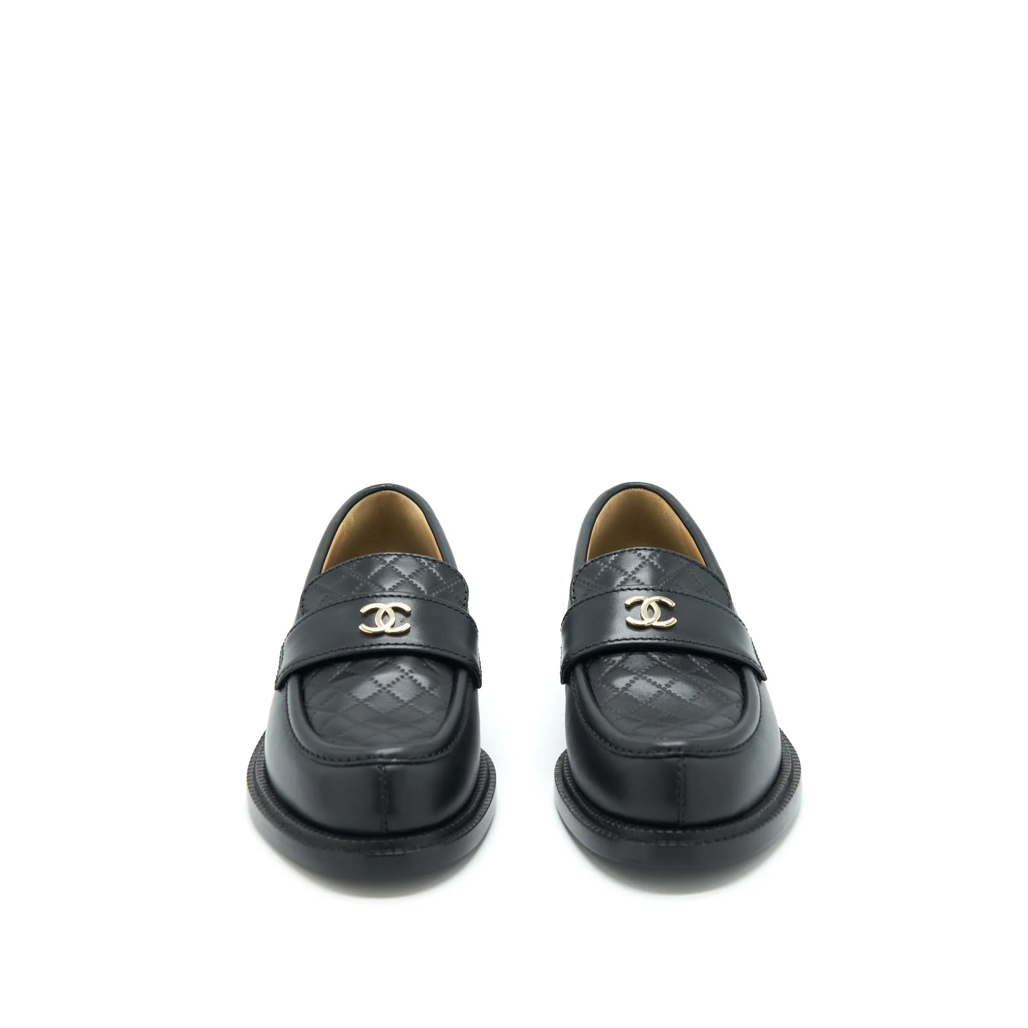 Contemporary Quilted Highly functional 38 Size Black L Loafer Chanel